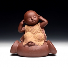 【莲藕小和尚】紫砂茶宠摆件 精品童子 茶玩功夫茶具配件 茶道零配