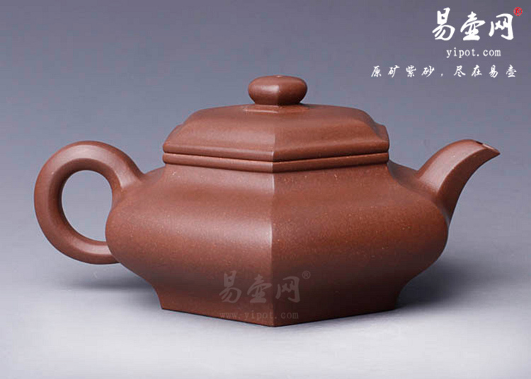 【六方虚扁】宜兴紫砂壶名家 卢宁刚紫砂壶作品 原矿底槽清