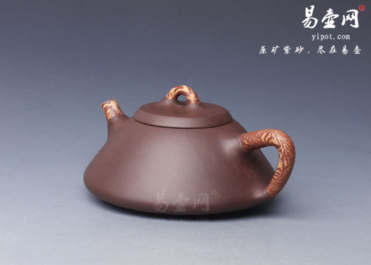 【绞泥石瓢】宜兴紫砂壶名家 卢宁刚紫砂壶作品 原矿紫泥
