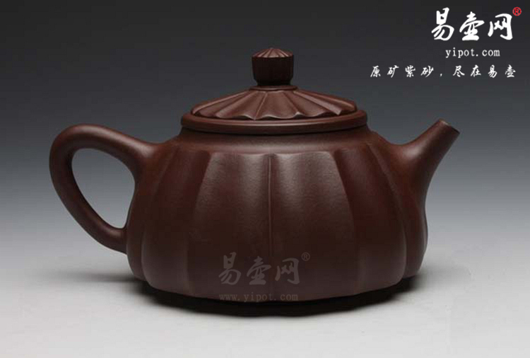 【筋纹石瓢】宜兴紫砂壶名家 陈彩敏紫砂壶 原矿紫泥
