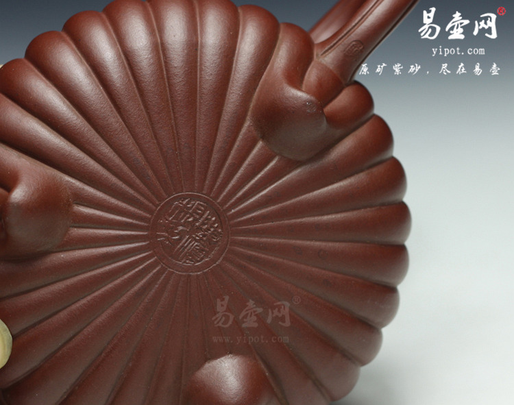 【筋纹矮石瓢】 宜兴紫砂茶壶 全手工 陈顺根紫砂壶图片
