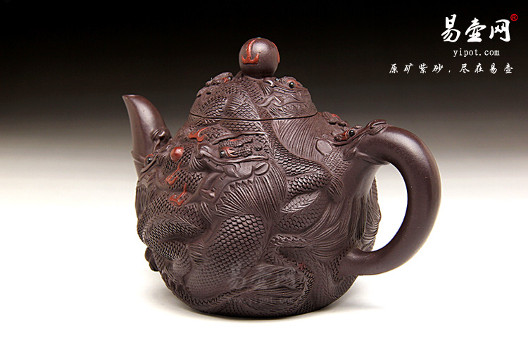 宜兴紫砂壶名家：葛岳纯小九龙至尊壶图片
