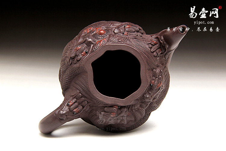 宜兴紫砂壶名家：葛岳纯小九龙至尊壶图片