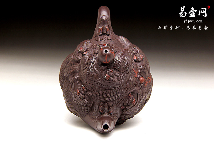 宜兴紫砂壶名家：葛岳纯小九龙至尊壶图片