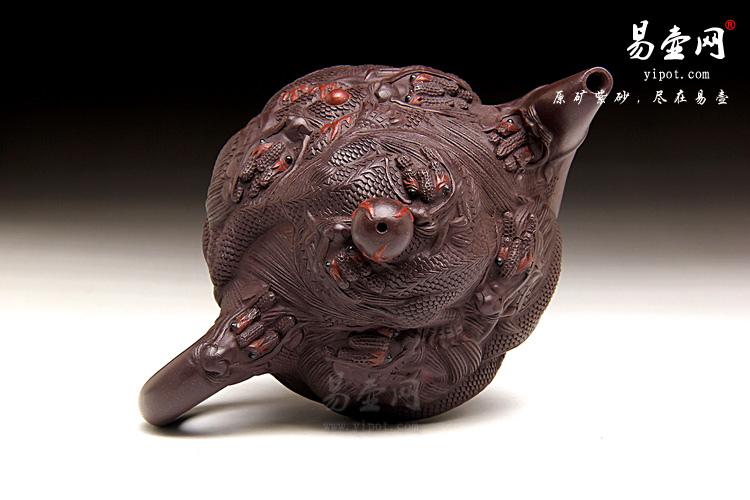 宜兴紫砂壶名家：葛岳纯小九龙至尊壶图片