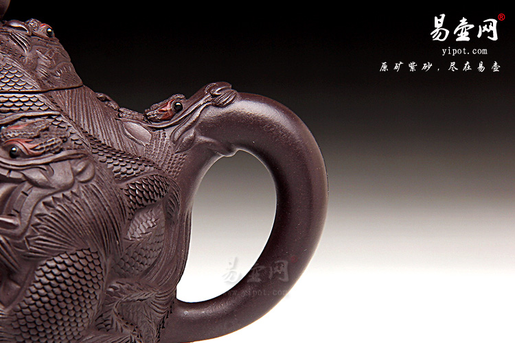 宜兴紫砂壶名家：葛岳纯小九龙至尊壶图片
