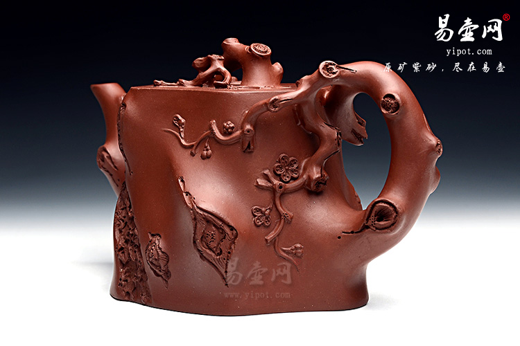 紫砂壶名人：周荣华紫砂茶壶《梅桩》图片