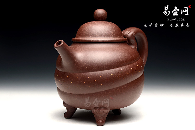 宜兴周荣华紫砂艺术，天龙鼎珠壶图片