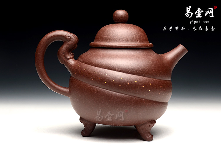宜兴周荣华紫砂艺术，天龙鼎珠壶图片