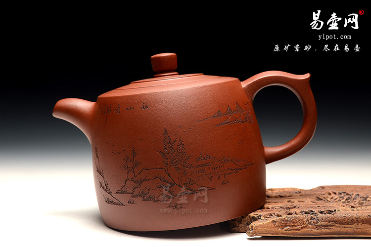 宜兴紫砂壶图片 井栏壶型图片 优质黄皮龙紫砂壶 