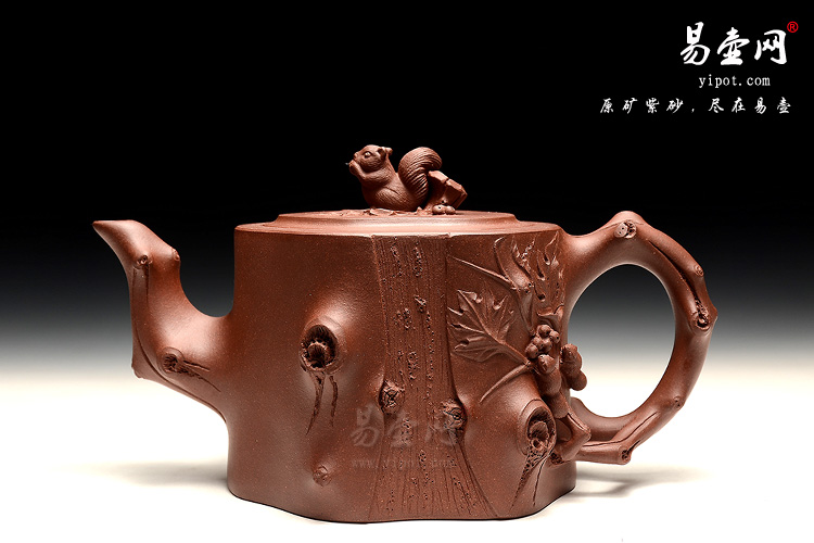 宜兴名家紫砂壶，冯盘军老师紫砂壶艺术，收藏力作，松树葡萄壶图片
