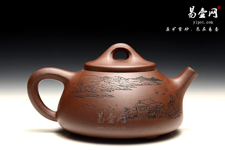 宜兴紫砂壶，吴秋平紫砂壶，六方小石瓢壶图片，紫砂泥