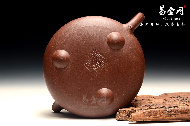 宜兴紫砂壶，黄叶萍紫砂茶具，石瓢壶图片，紫砂壶壶内有白色颗粒
