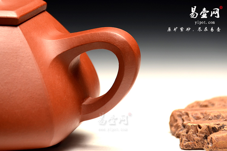 杨尚坤紫砂壶艺术，六方石瓢壶，朱泥紫砂壶