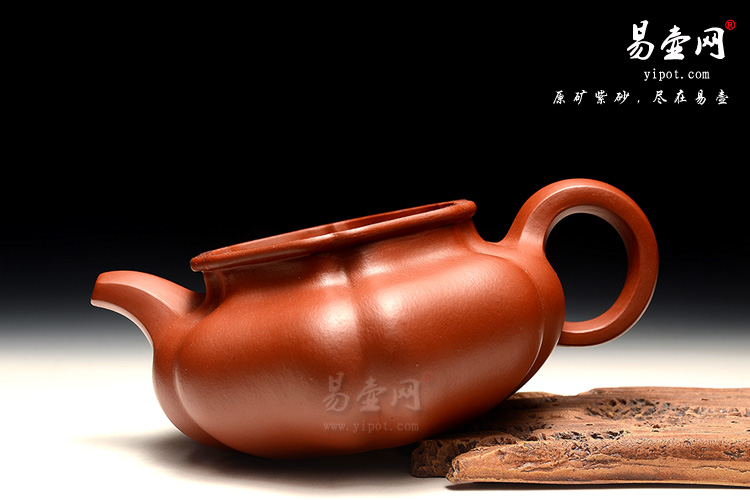宜兴紫砂壶，杨尚坤紫砂壶，大红袍朱泥紫砂壶，葵仿古壶图片