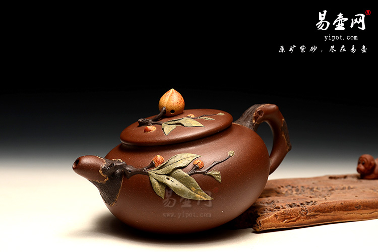 宜兴紫砂壶，徐俊英紫砂壶，蟠桃壶图片